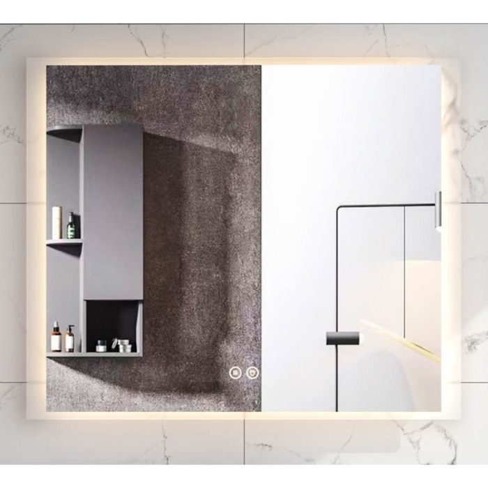 Oglinda Fluminia, Rodin 90, dreptunghiulara, cu LED, 3 culori, dezaburire, 90 cm [1]