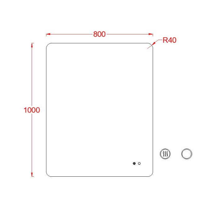 Oglindă Fluminia, Verona 100, dreptunghiulară 100 x 80 cm, cu iluminare LED, 3 culori, dezaburire [2]