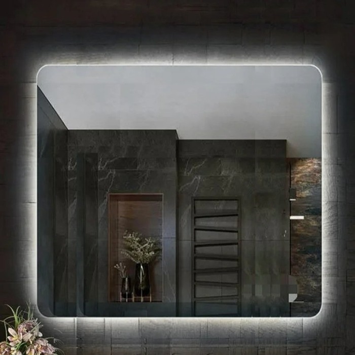 Oglindă Fluminia, Verona-80, pătrată, 80 x 80 cm, cu LED Ambiental Light, 3 culori, dezaburire [1]