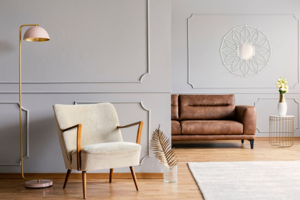 Oglindă geometrică albă 58 cm [5]