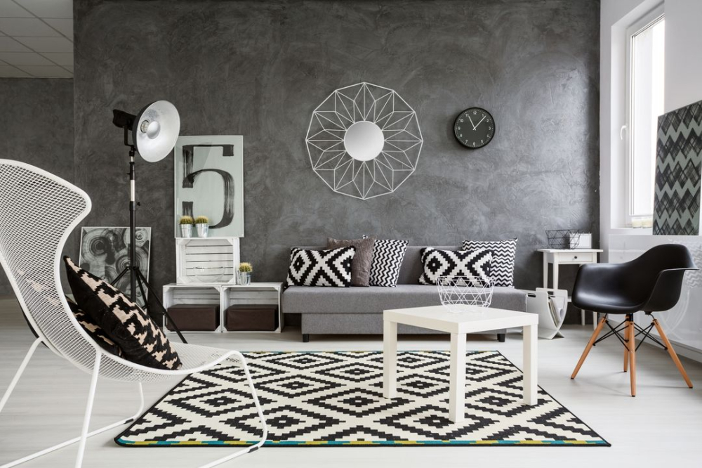 Oglindă geometrică albă 58 cm [4]