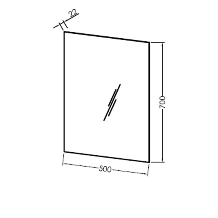 Oglinda Kolpasan, Sava, dreptunghiulara, cu rama de aluminiu, 50 x h70 cm [2]