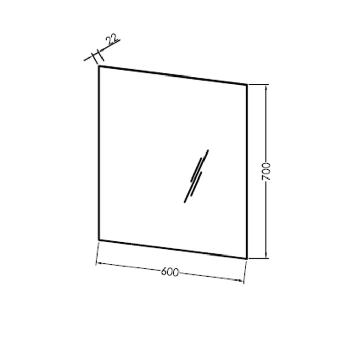 Oglinda Kolpasan, Sava, dreptunghiulara, cu rama de aluminiu, 60 x h70 cm [2]