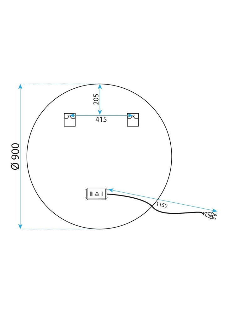 Oglindă LED 100cm MMJ auriu periat [10]
