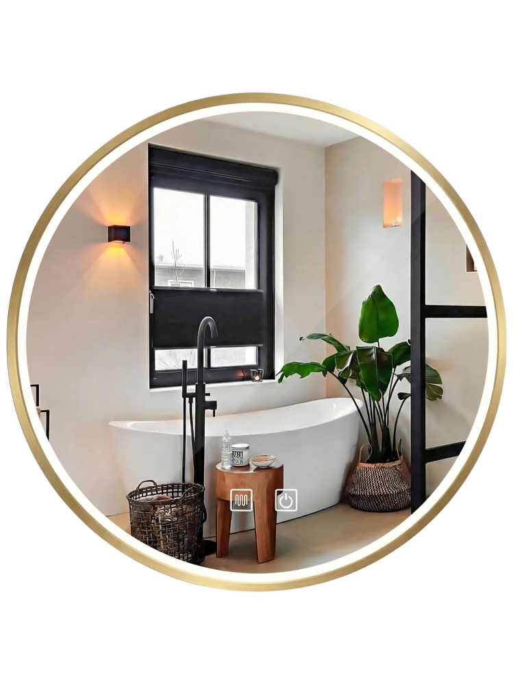 Oglindă LED 100cm MMJ auriu periat [9]