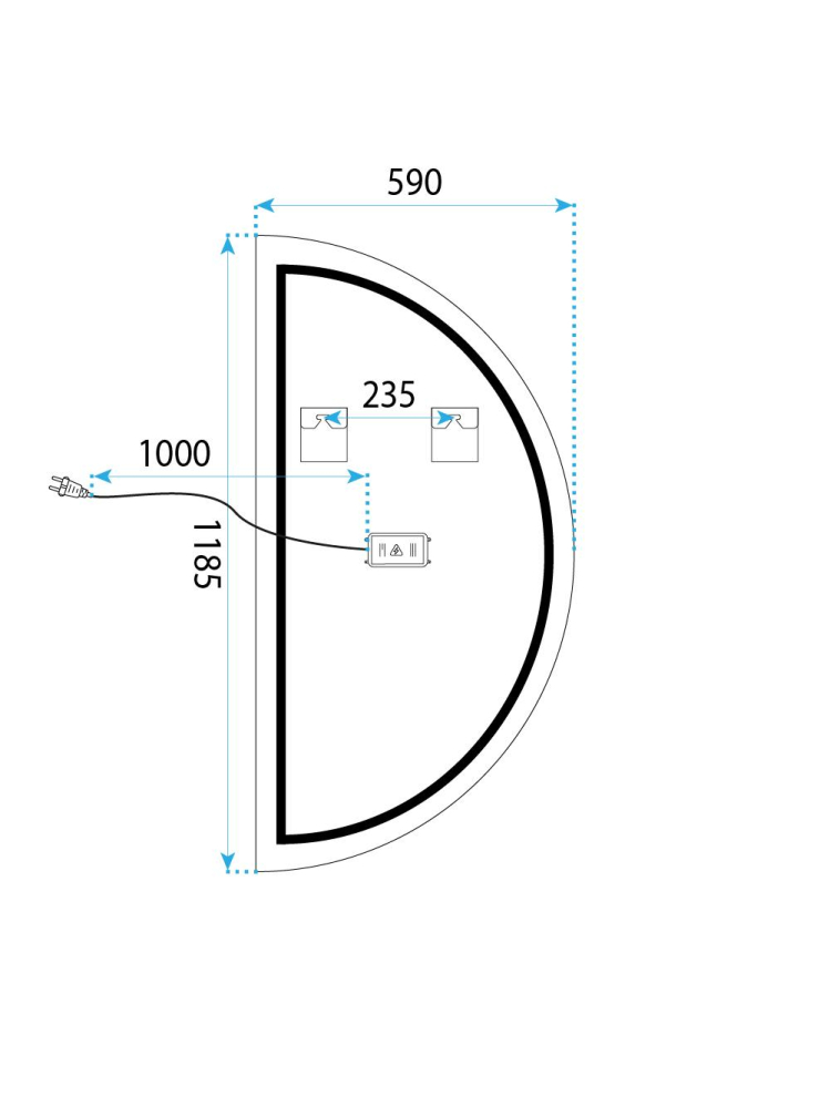 Oglinda LED Rea Moon 120x60cm forma neregulata iluminare 12W anti-aburire [11]