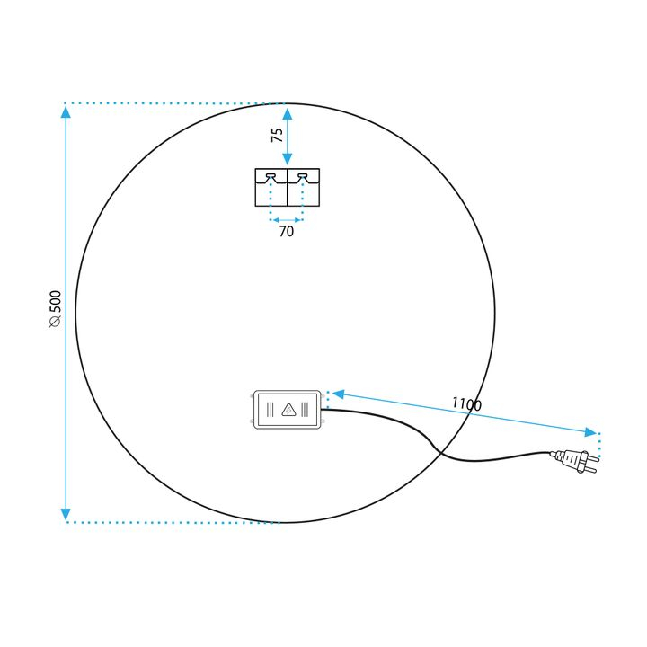 Oglindă LED 50cm HZJ050 [11]