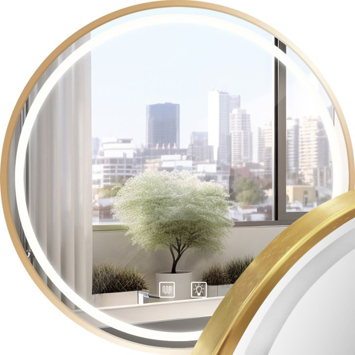 Oglindă LED 60cm MMJ auriu periat [1]