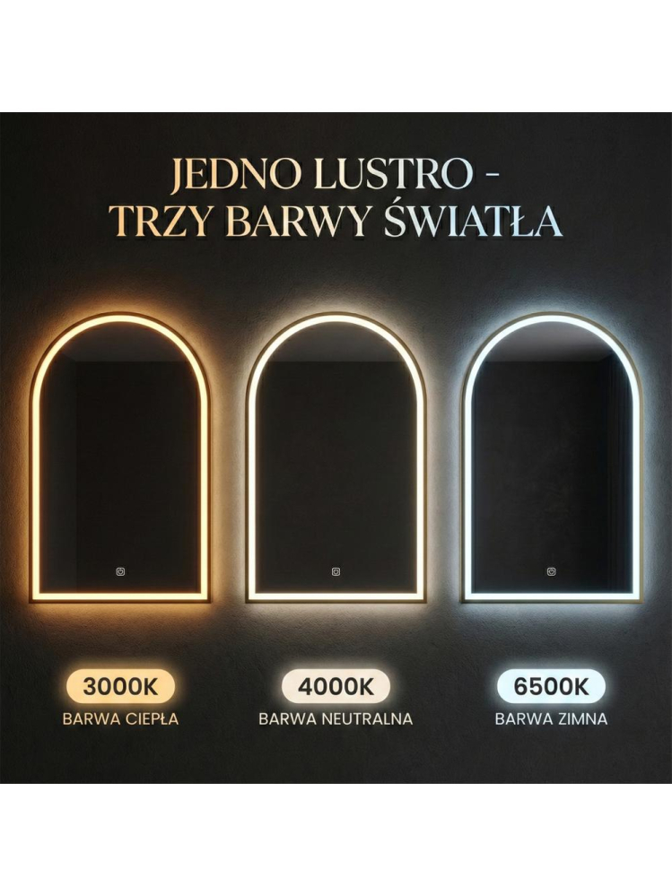 Oglindă LED 60x100cm DART auriu periat [5]