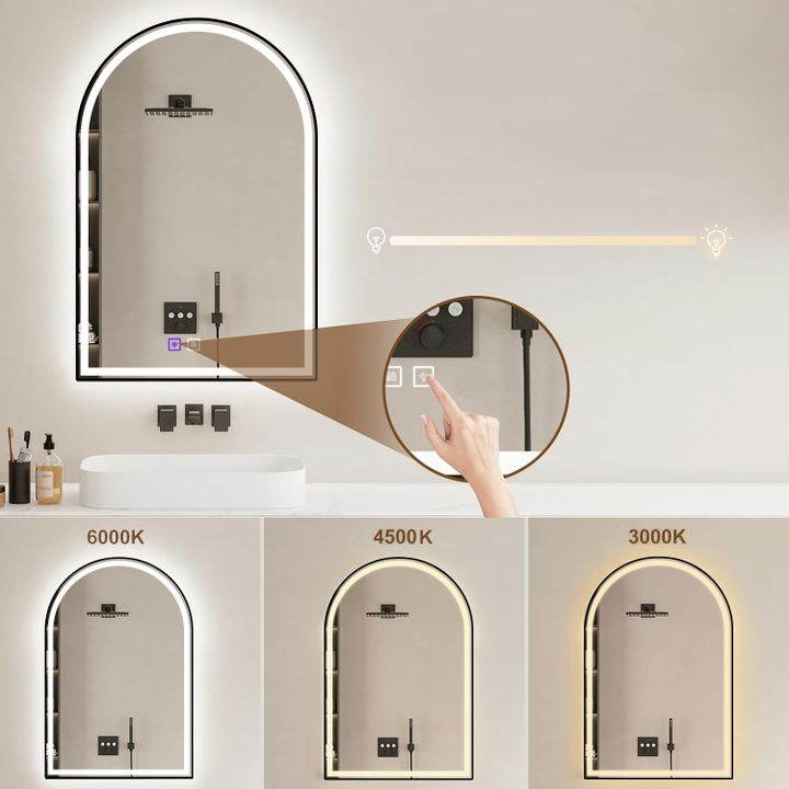 Oglindă LED 60x100cm DASH negru [5]