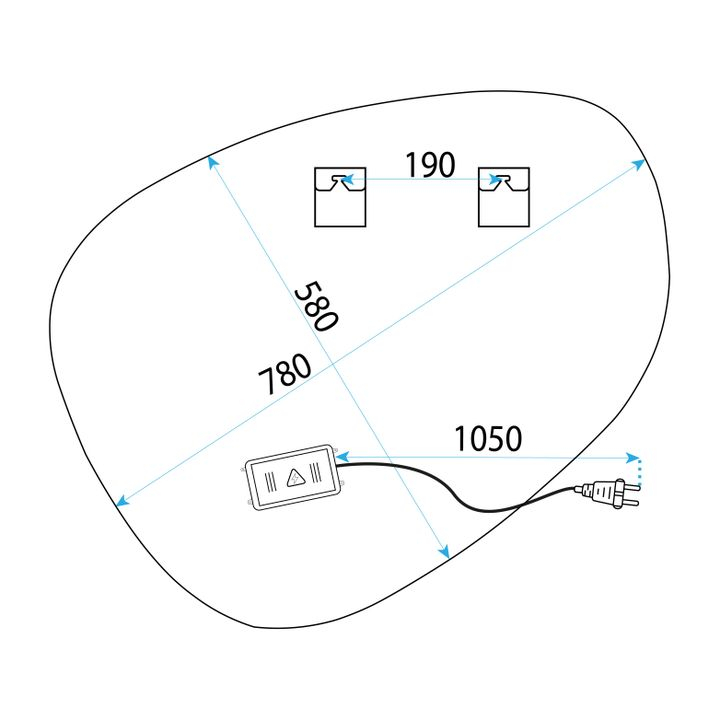 Oglindă LED 75x73 YH-3343 [5]