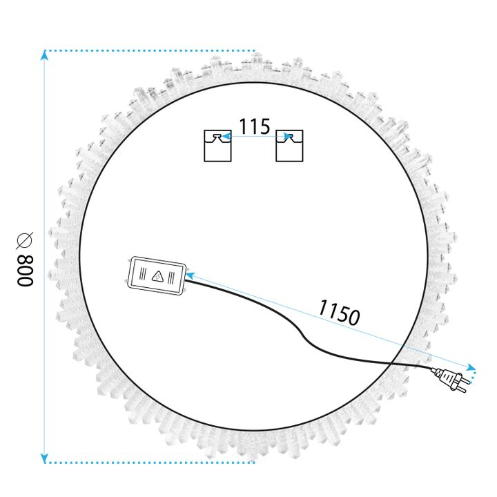 Oglindă LED 80cm X013 [9]