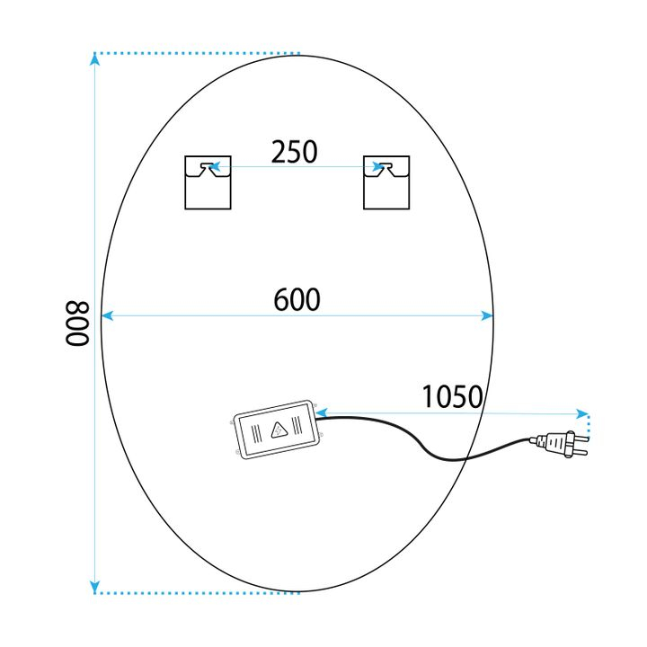 Oglindă LED 80x60 YH-3352 [6]