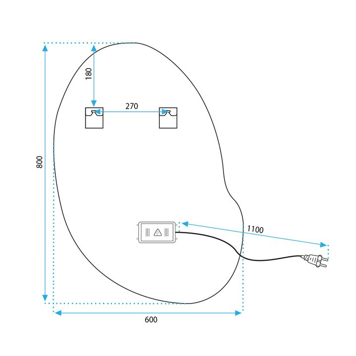 Oglindă LED 80x60cm CLOUD C [10]