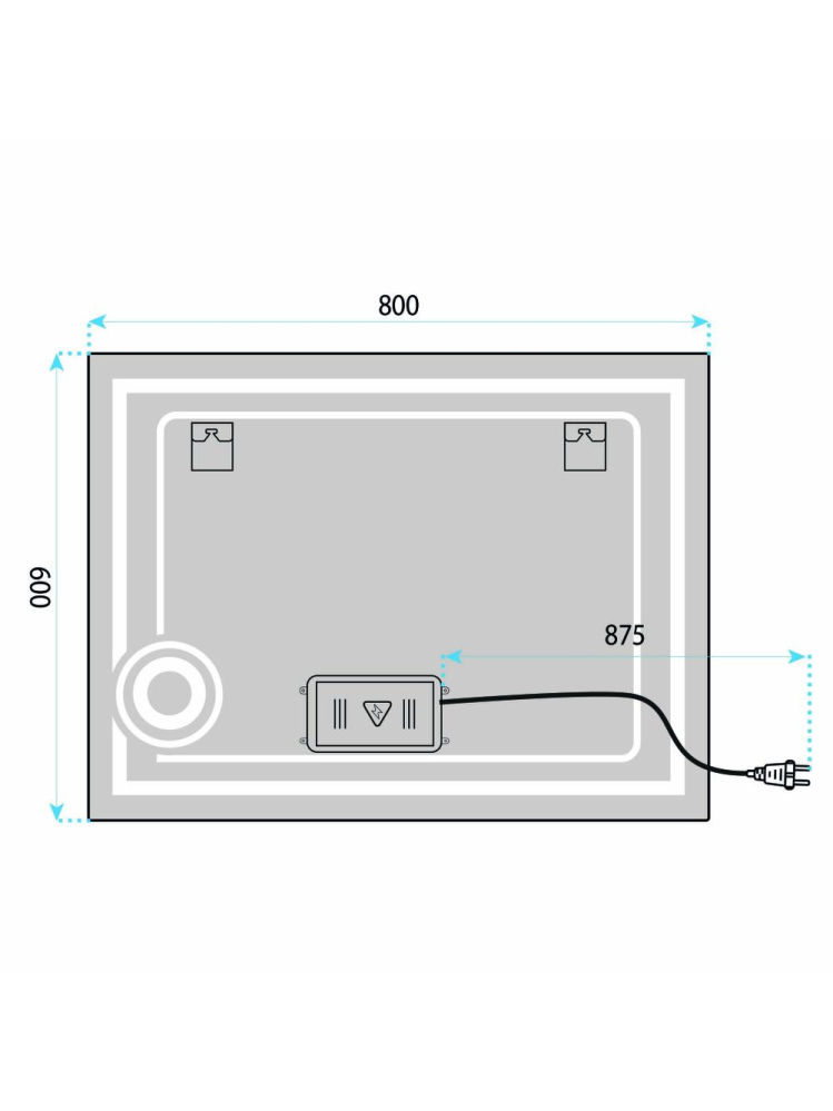 Oglinda LED Rea Haven 80x60cm fara rama panou tactil anti-aburire 12W [9]