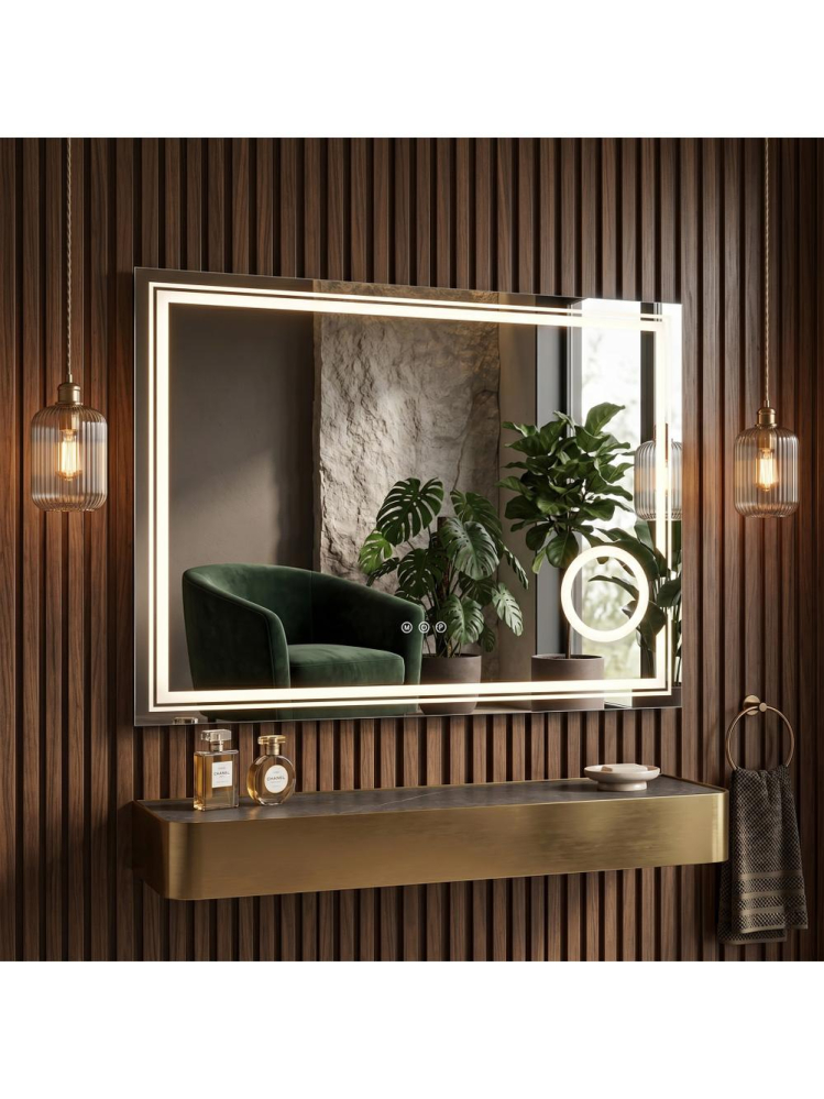 Oglinda LED Rea Haven 80x60cm fara rama panou tactil anti-aburire 12W [4]