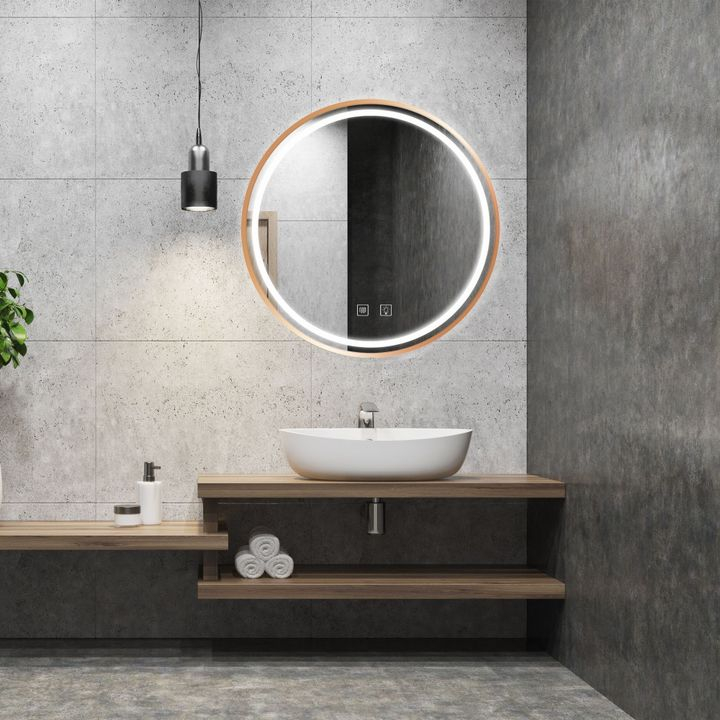 Oglindă LED 90cm MMJ cupru periat [3]