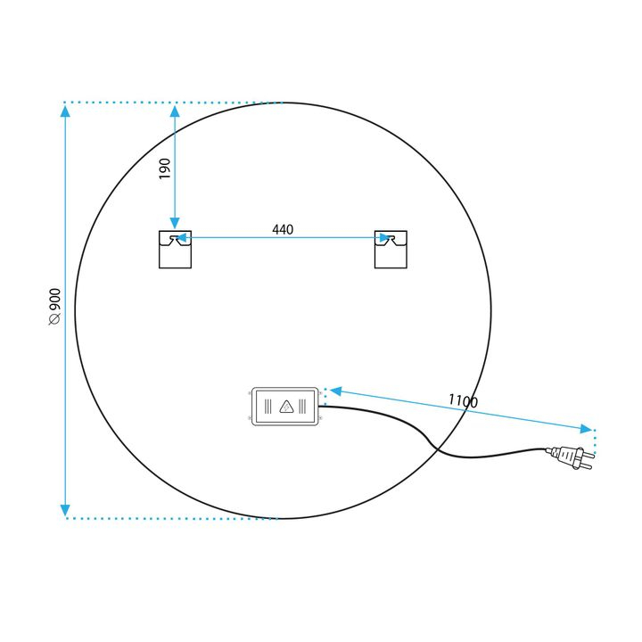 Oglindă LED 90cm MMJ cupru periat [10]