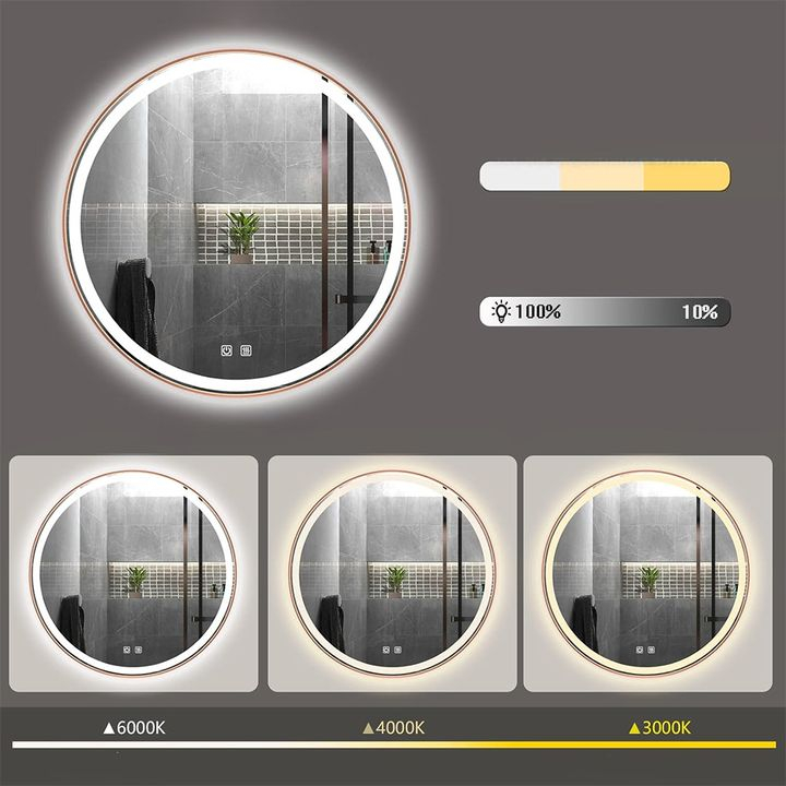 Oglindă LED 90cm MMJ cupru periat [6]