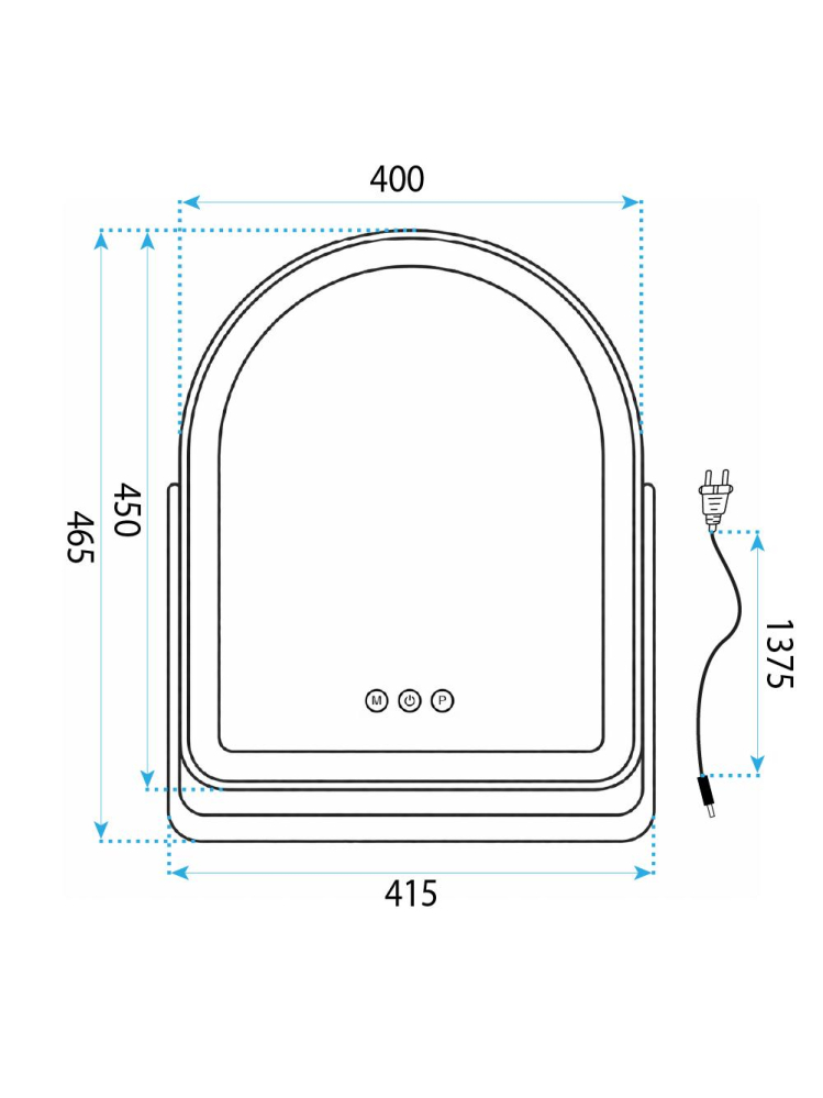 Oglindă LED GLAM alb 40x45cm [12]