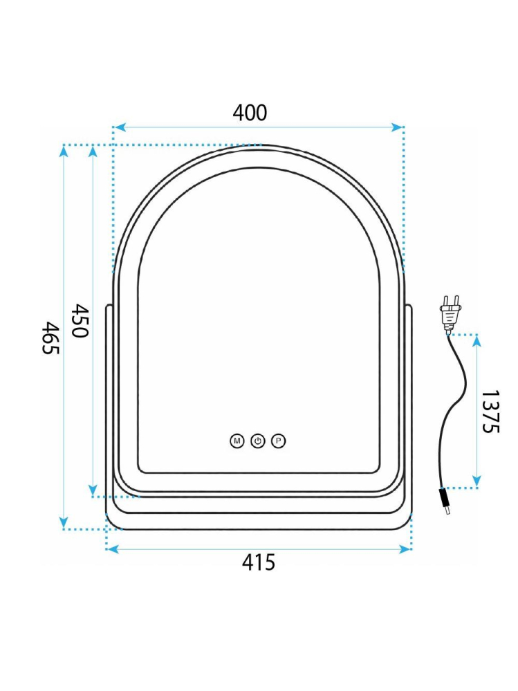 Oglinda LED Rea Glam rama aurie 400x450mm anti-aburire 12W [6]