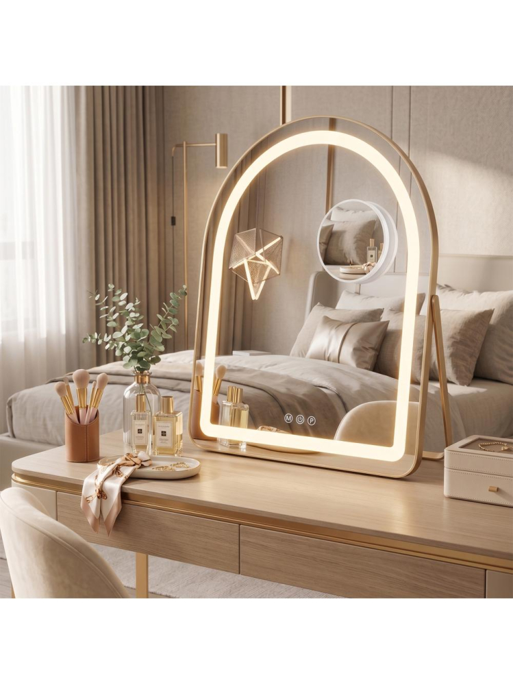 Oglinda LED Rea Glam rama aurie 400x450mm anti-aburire 12W [3]