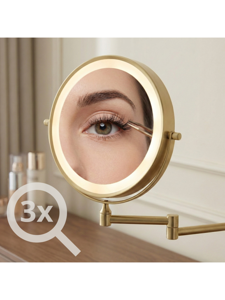 Oglindă LED Glow auriu periat [5]