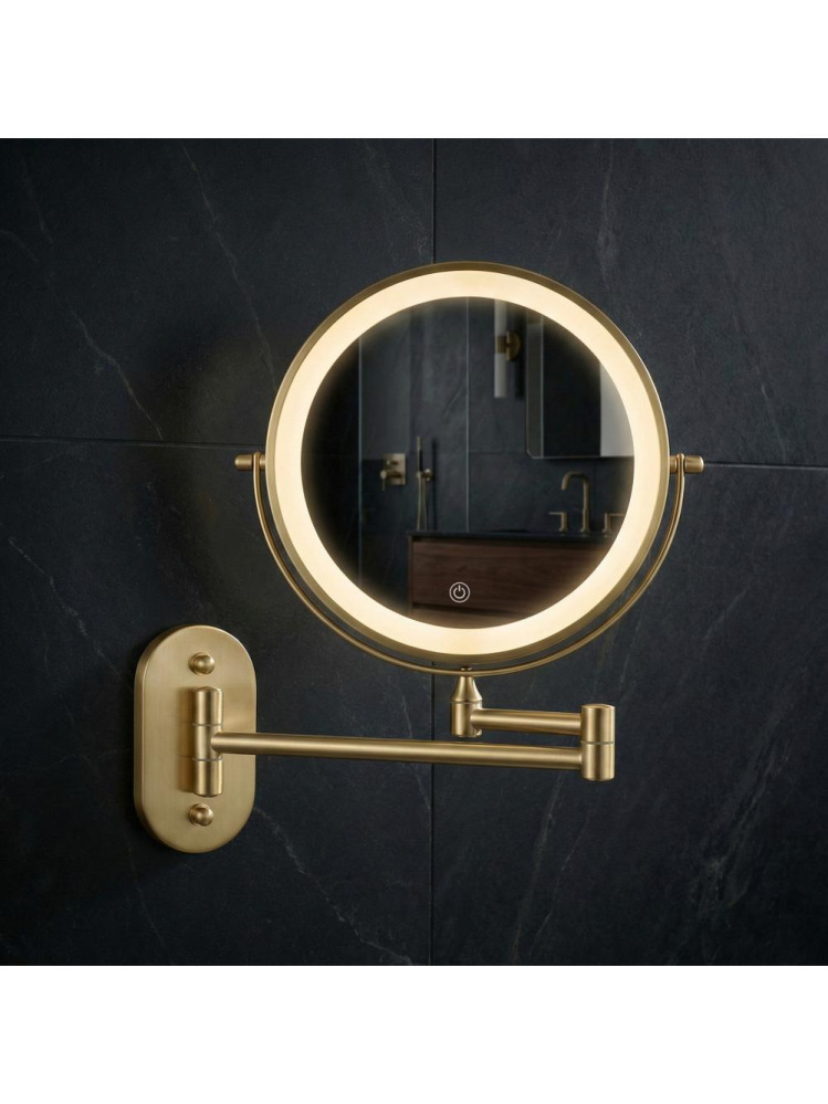 Oglindă LED Glow auriu periat [2]