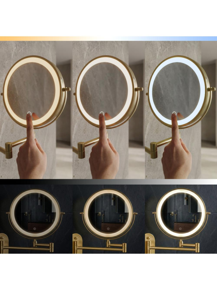 Oglindă LED Glow Old auriu periat [5]