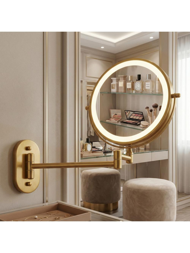 Oglindă LED Glow Old auriu periat [7]