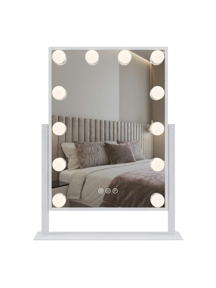 Oglindă LED HOLLYWOOD alb 30x40 [7]