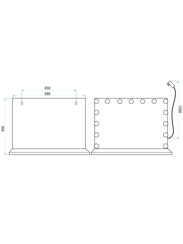 Oglindă LED HOLLYWOOD alb  [10]
