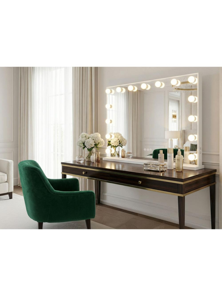 Oglindă LED HOLLYWOOD alb 80x60 [9]