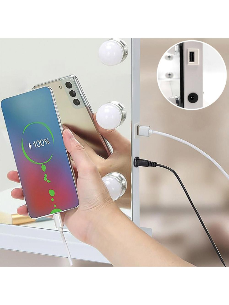 Oglindă LED HOLLYWOOD alb  [8]