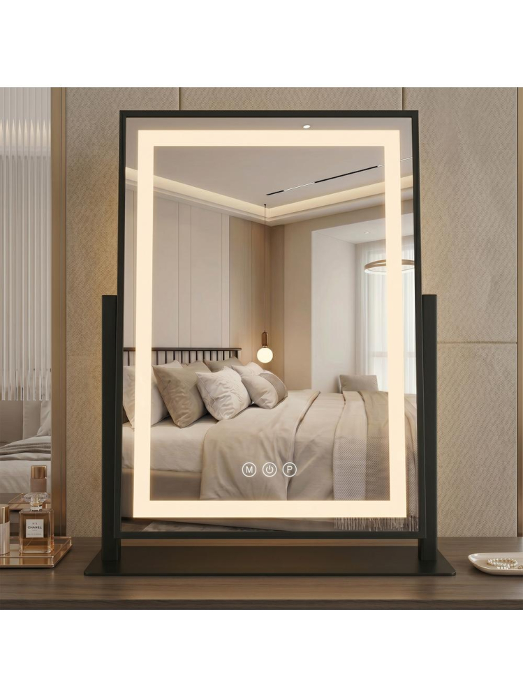 Oglinda LED Rea Lumi negru 30x40cm rama metalica iluminare LED anti-aburire [8]