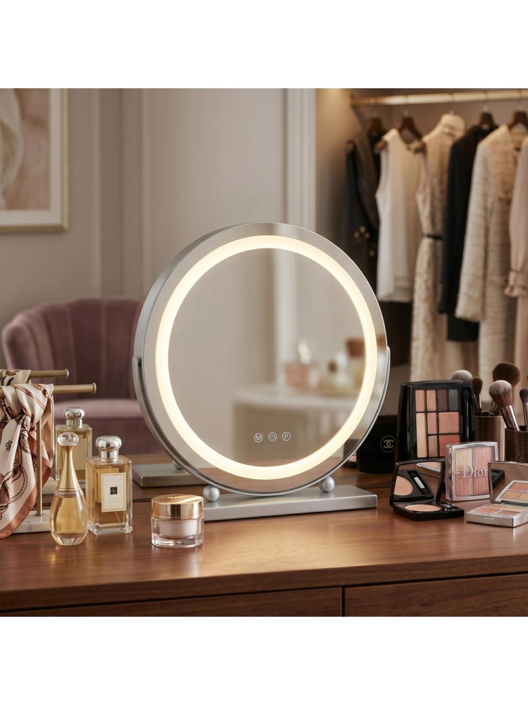 Oglinda LED Make-Up Rea crom 40 cm rotunda cu iluminare 12W [6]