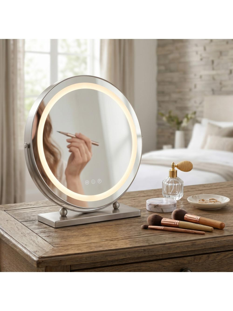 Oglinda LED Make-Up Rea crom 40 cm rotunda cu iluminare 12W [4]
