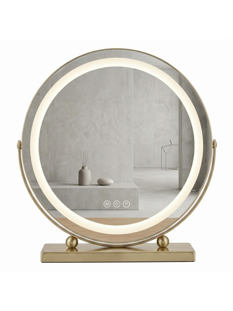 Oglinda LED Make-Up Rea L.Gold rama aurie rotunda 40 cm [9]
