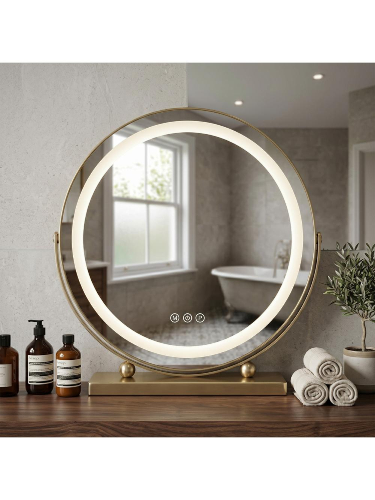 Oglinda LED Make-Up Rea L.Gold rama aurie rotunda 40 cm [6]