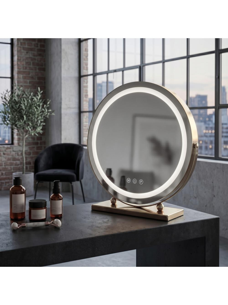 Oglinda LED Make-Up Rea L.Gold rama aurie rotunda 40 cm [4]