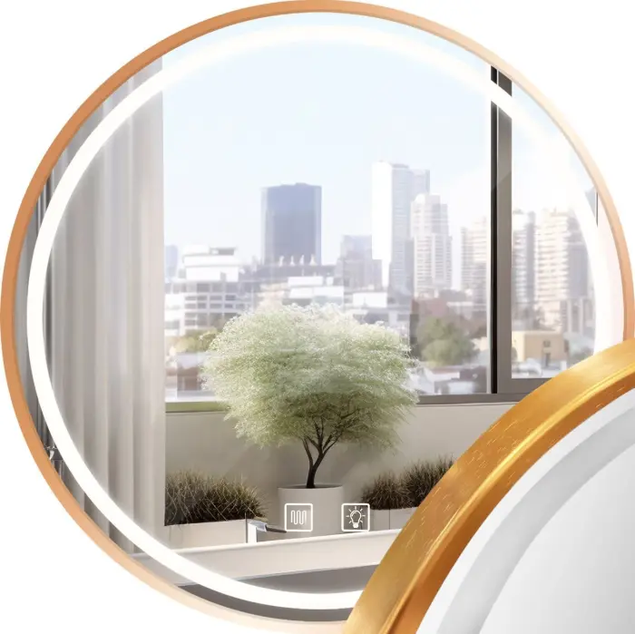 Oglinda LED MMJ Auriu roz periat 90cm, Rea [1]