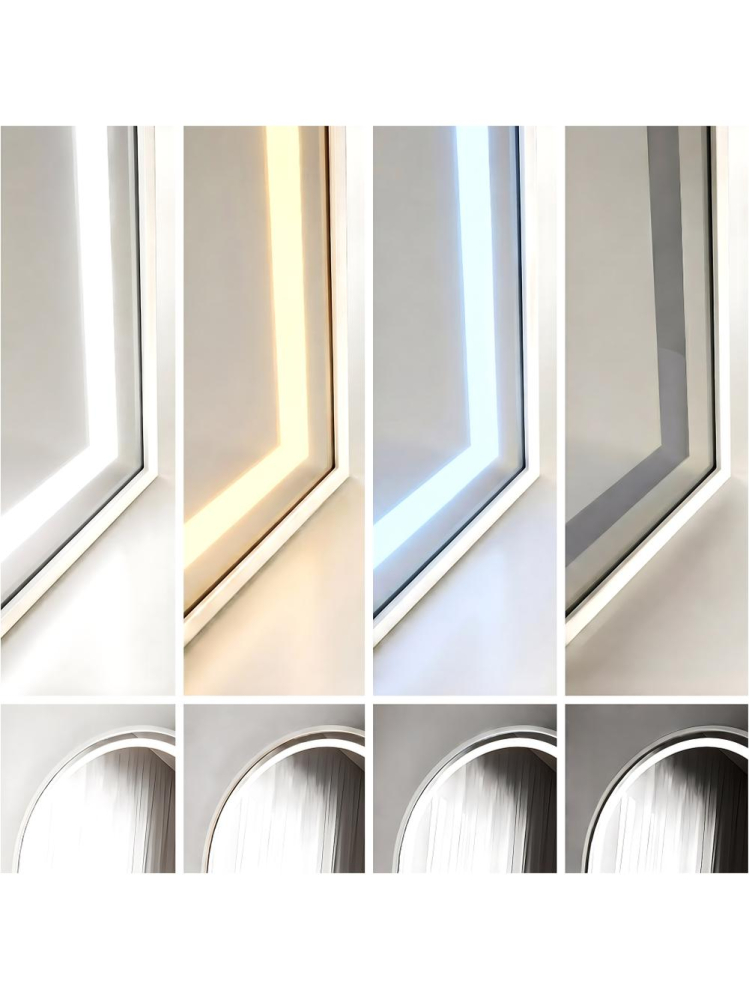 Oglinda LED Rea Orbit alba 50x160cm rama plastic iluminare 12W montaj perete podea [9]