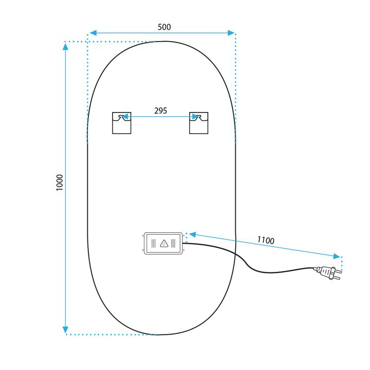 Oglindă LED OVL 50x100cm auriu [9]