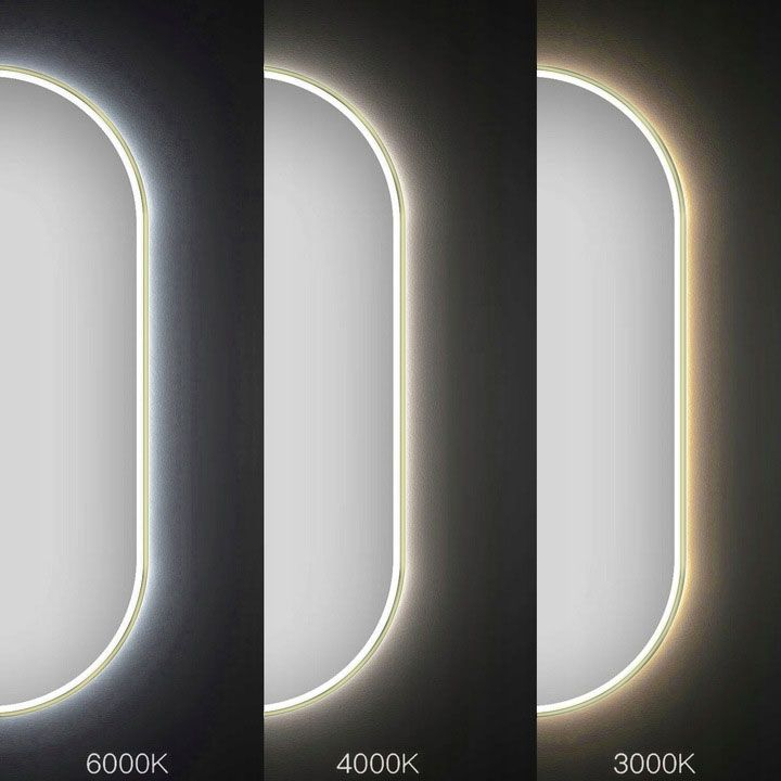 Oglindă LED OVL 50x100cm auriu [7]