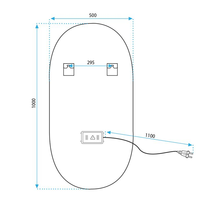 Oglindă LED OVL 50x100cm auriu periat [10]