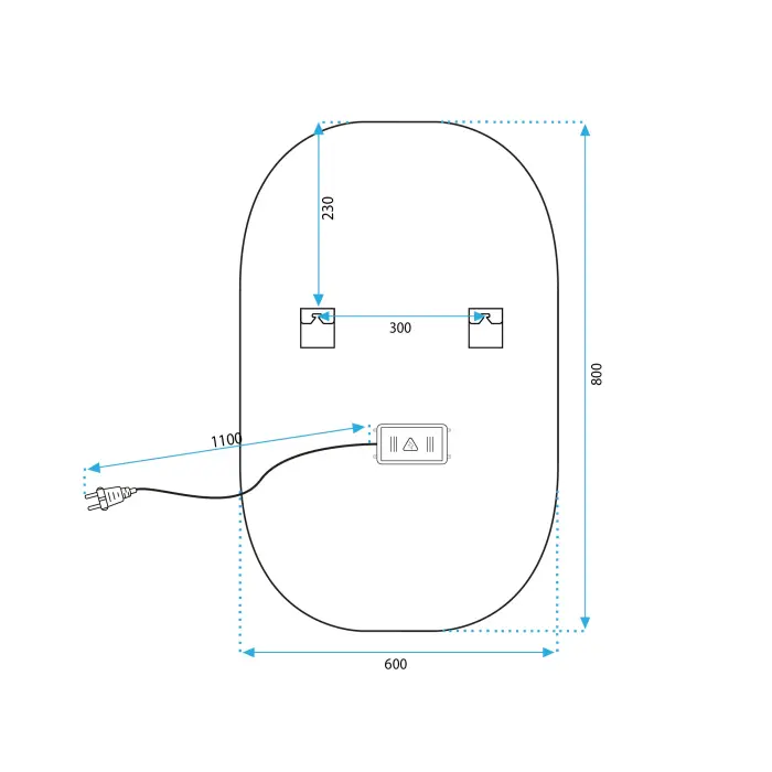 Oglinda LED P10408 Crom 80x60cm, Rea [9]