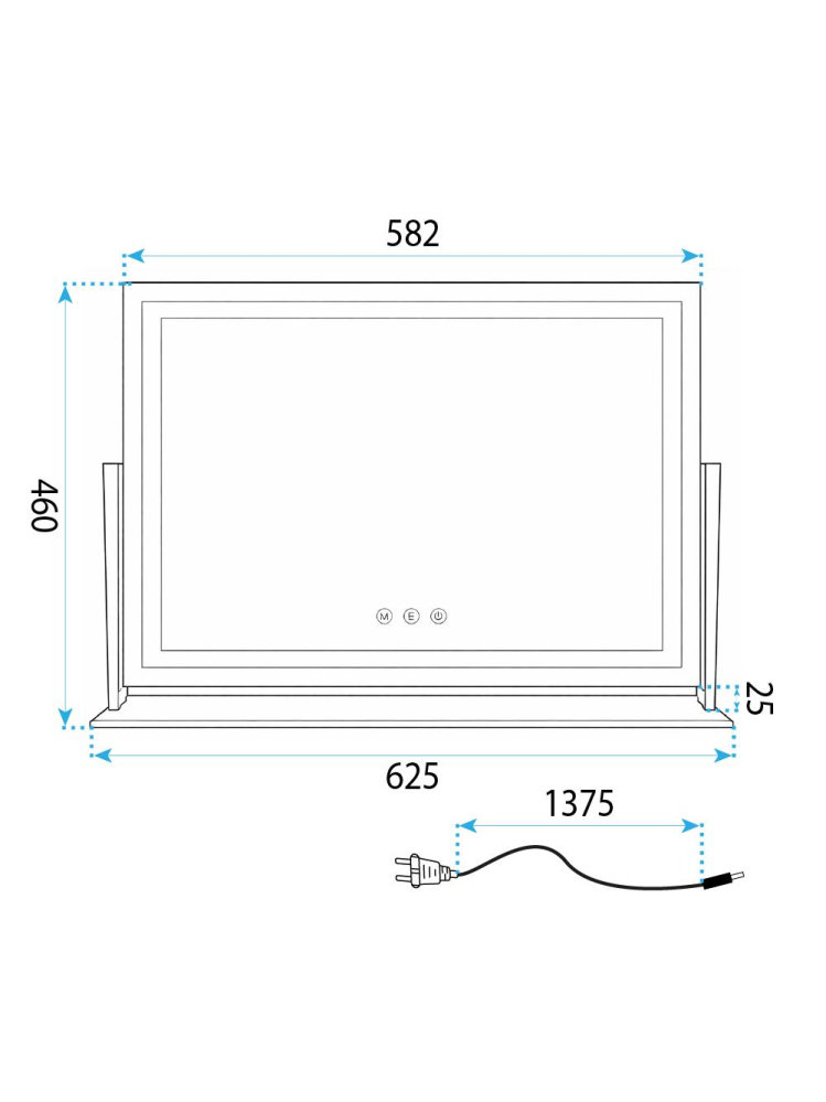 Oglindă LED STUDIO alb 58x45 [8]