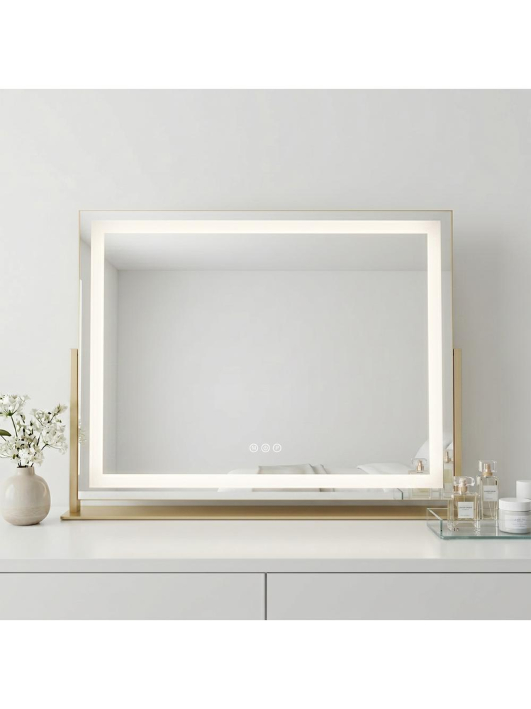 Oglinda LED Rea Studio rama aurie 625x460 mm 12W anti-aburire dreptunghiulara [5]