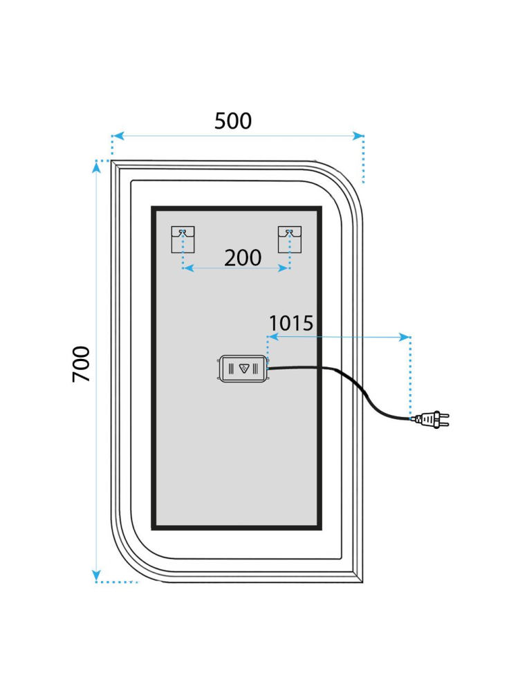 Oglinda LED Rea Zone 70x50 cm rama auriu periat anti-aburire dimmer tactil [9]
