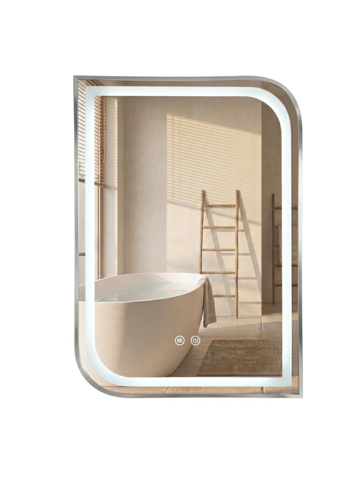 Oglinda LED Rea Zone 80x60 cm nickel periat rama metalica anti-aburire dimer [10]